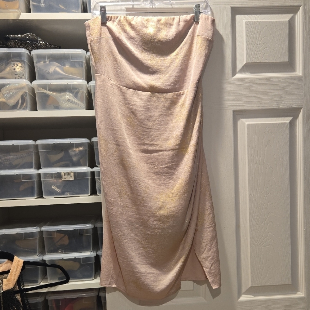 Elegant Express Pink Strapless Dress